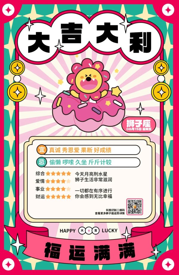 中证50策略 12星座好运排行榜！（08月15日）