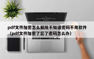 pdf文件加密怎么解除不知道密碼不用軟件（pdf文件加密了忘了密碼怎么辦）