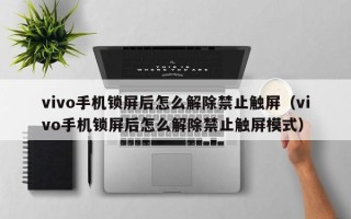 vivo手機鎖屏后怎么解除禁止觸屏（vivo手機鎖屏后怎么解除禁止觸屏模式）