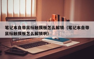 筆記本自帶鼠標觸摸板怎么解鎖（筆記本自帶鼠標觸摸板怎么解鎖啊）