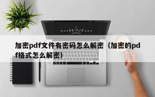 加密pdf文件有密碼怎么解密（加密的pdf格式怎么解密）