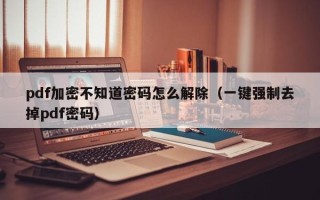 pdf加密不知道密碼怎么解除（一鍵強制去掉pdf密碼）