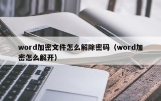 word加密文件怎么解除密碼（word加密怎么解開）